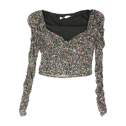 Black Floral Long Sleeve Blouse