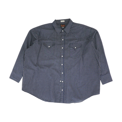 Navy Check Long Sleeve Button Down