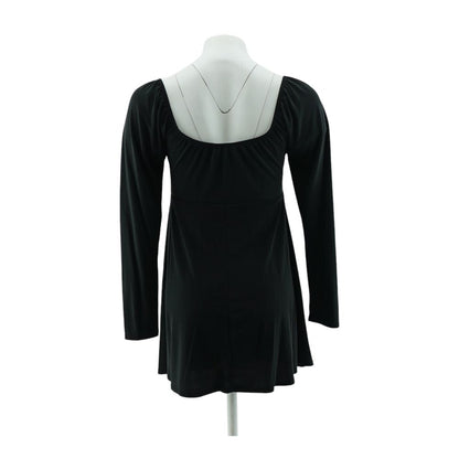 Black Solid Midi Dress