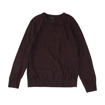 Brown Solid Pullover Sweater