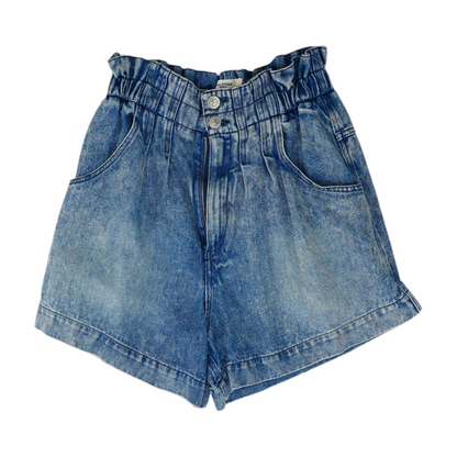 Blue Solid Denim Shorts