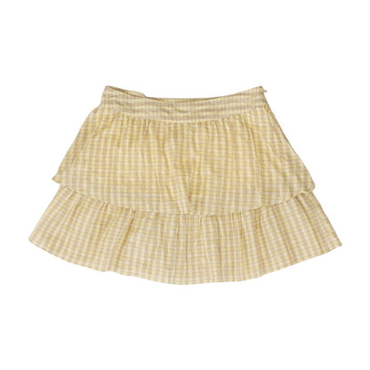 Yellow Plaid Midi Skirt