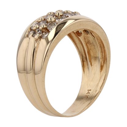 14K Yellow Gold Diamond Band Ring