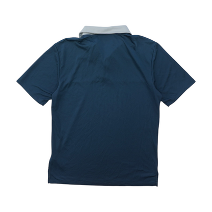 Navy Striped Short Sleeve Polo