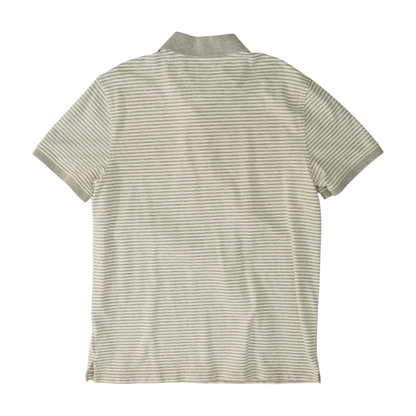 Gray Striped Short Sleeve Polo