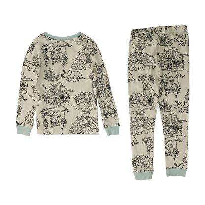 White Print Pajama Set