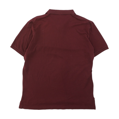 Maroon Solid Short Sleeve Polo