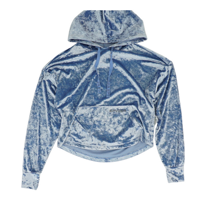 Blue Solid Hoodie Pullover