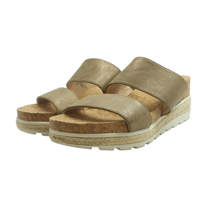 Bronze Wedged Sandals