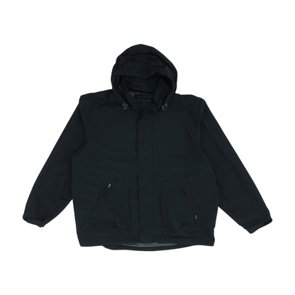 Black Solid Rain Jacket