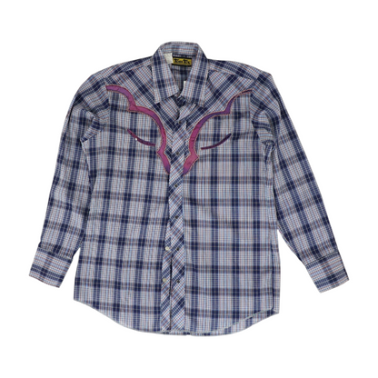 Blue Plaid Long Sleeve Button Down