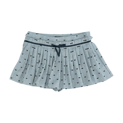 Gray Graphic Mini Skirt