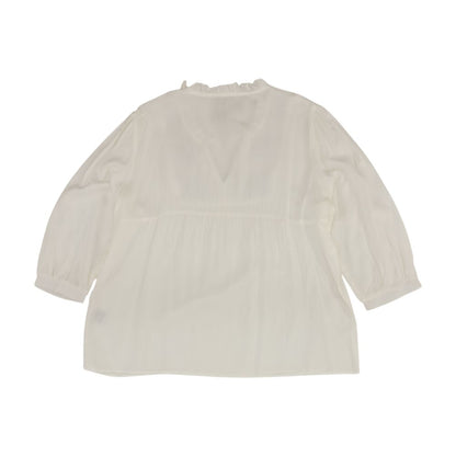 White Solid Long Sleeve Blouse