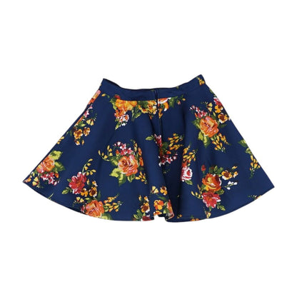 Navy Floral Mini Skirt