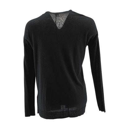 Black Solid Cardigan Sweater