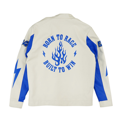 White Color Block Jacket