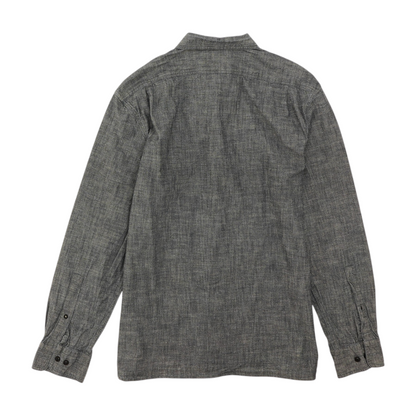 Black Solid Long Sleeve Button Down