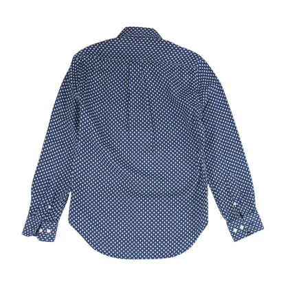 Navy Abstract Long Sleeve Button Down