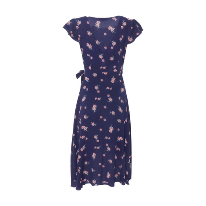Navy Floral Midi Dress