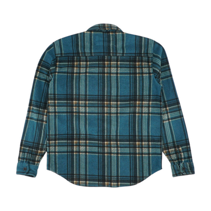 Teal Plaid Flannel Button Down