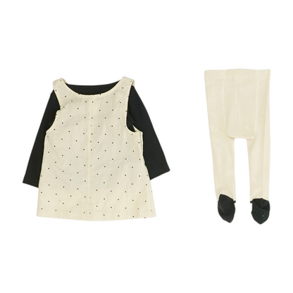 Beige Polka Dot Long Sleeve Set