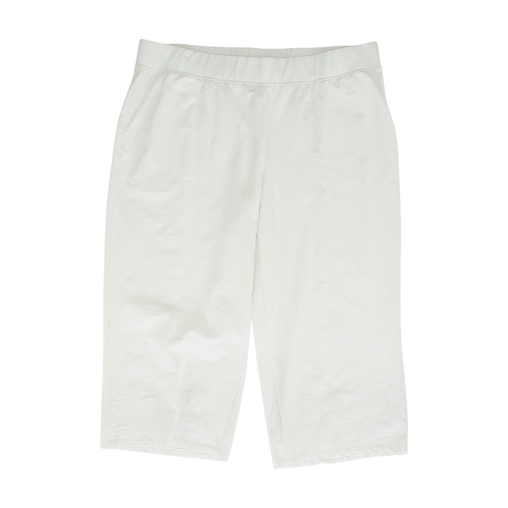 White Solid Active Capris