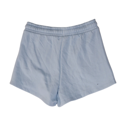 Blue Solid Knit Shorts