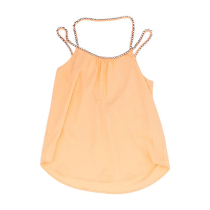 Orange Solid Sleeveless Blouse