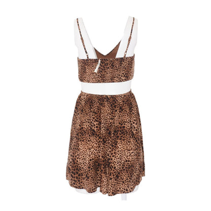 Brown Animal Print Mini Dress