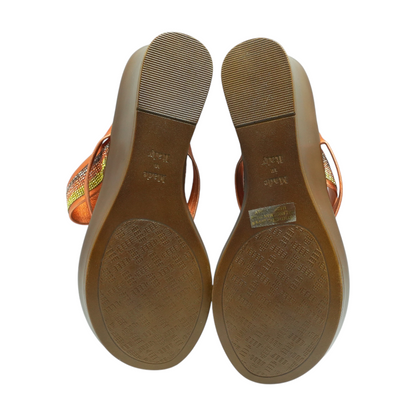 Orange Wedged Sandals