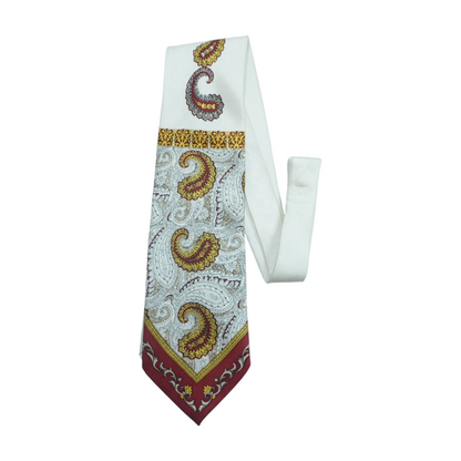 Vintage Ivory Paisley Neck Tie