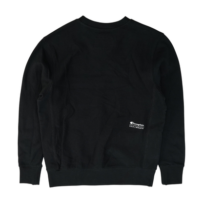 Black Solid Sweatshirt Pullover