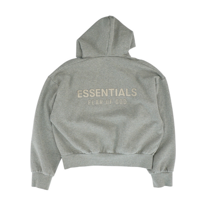 Gray Solid Hoodie Pullover
