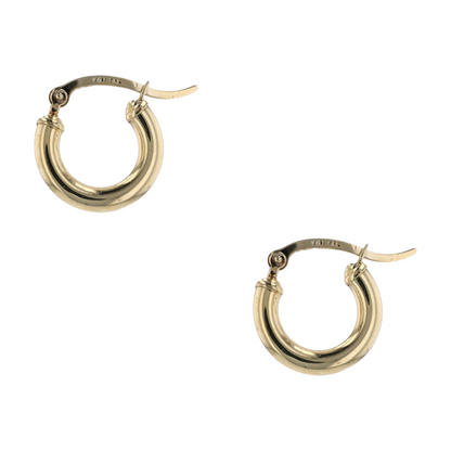 18K Yellow Gold Hoop Earrings