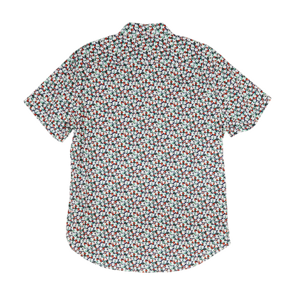 Navy Floral Short Sleeve Button Down