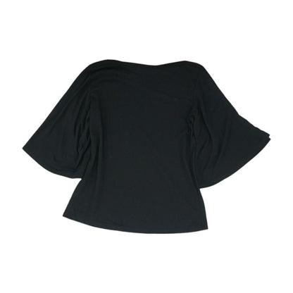 Black Solid 3/4 Sleeve Blouse
