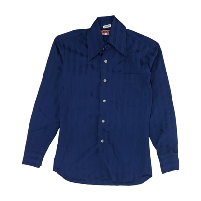 Vintage Navy Striped Long Sleeve Button Down