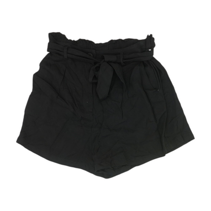 Black Solid Knit Shorts