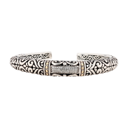 1/6 ctw Sterling Silver Diamond Cuff Bracelet