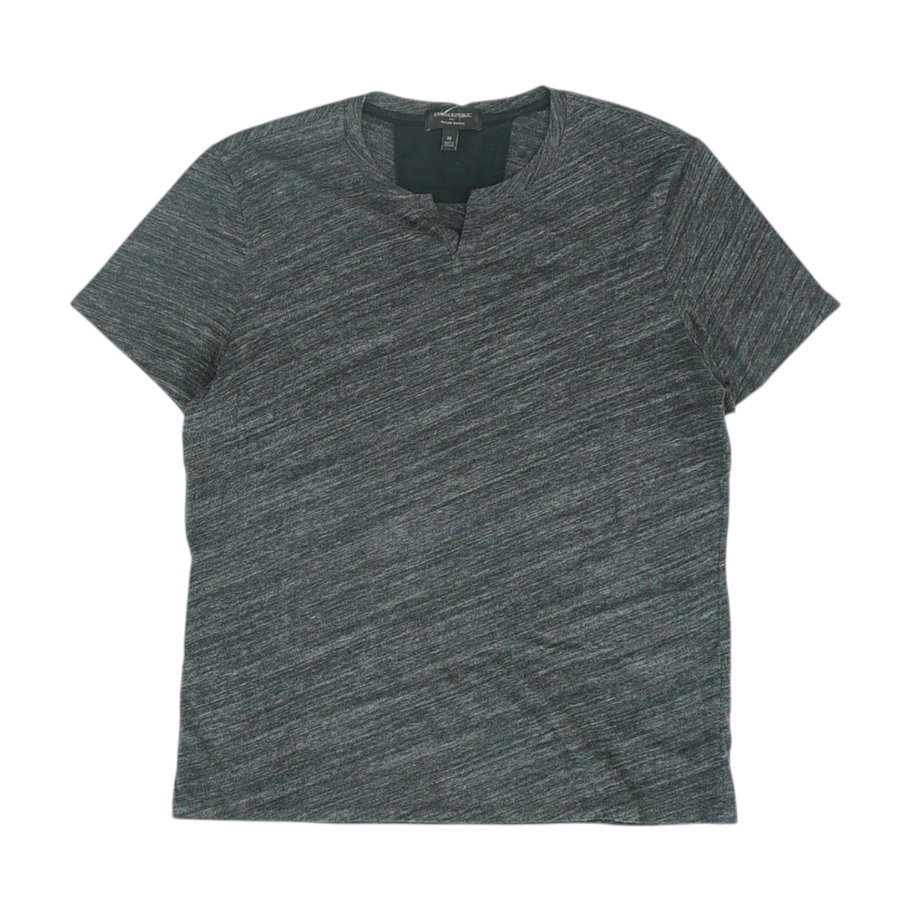 Black Solid Henley T-Shirt