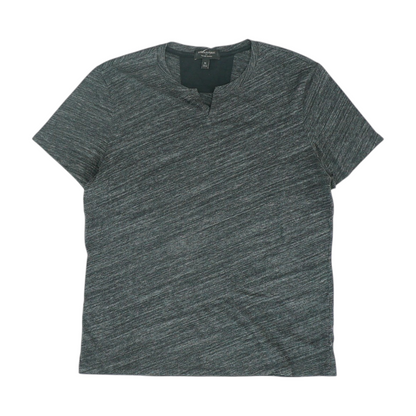 Black Solid Henley T-Shirt