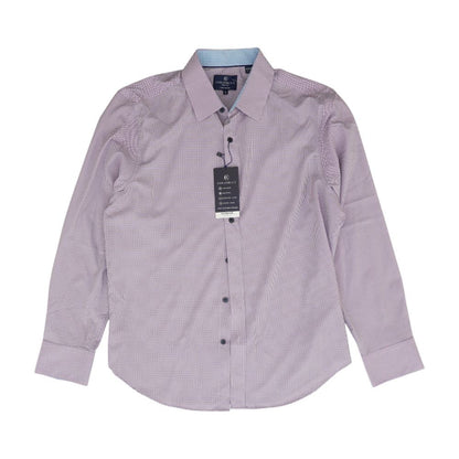 Red Geometric Long Sleeve Button Down