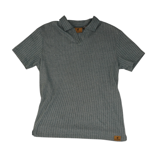 Blue Solid Short Sleeve Polo