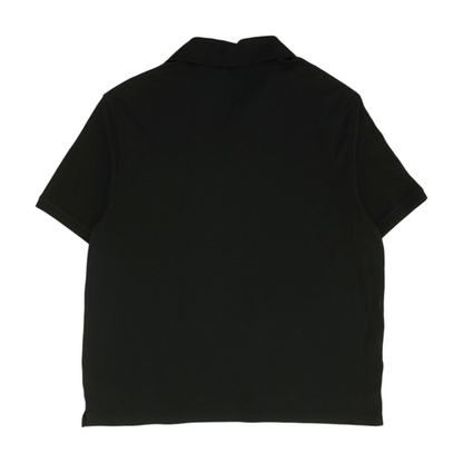 Black Solid Short Sleeve Polo