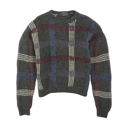 Vintage Gray Check Pullover Sweater