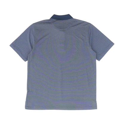 Navy Striped Short Sleeve Polo