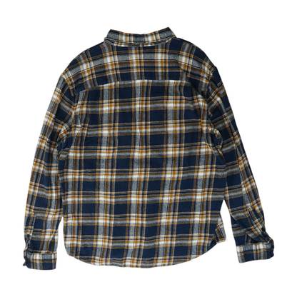 Navy Plaid Flannel Button Down