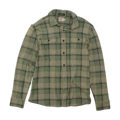 Green Plaid Flannel Button Down