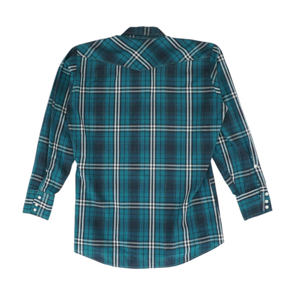 Vintage Green Plaid Long Sleeve Button Down