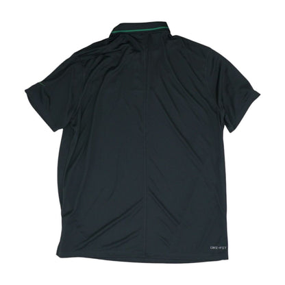 Black Solid Short Sleeve Button Down